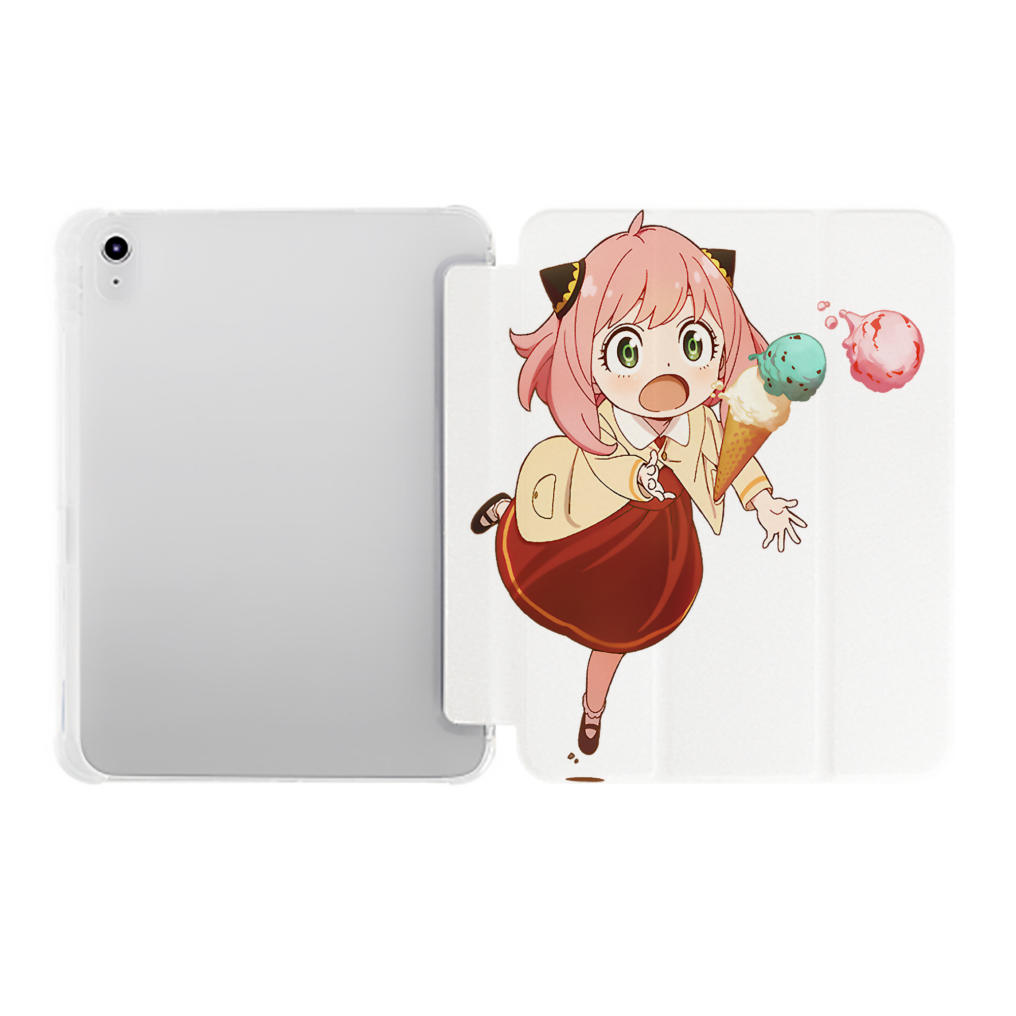 （画像用） SPY×FAMILY间谍家家酒 IPad ケース ペン収納付き 三つ折りスタンド PUレザー×シリコン 対応機種9.5/10.5/10.9インチ